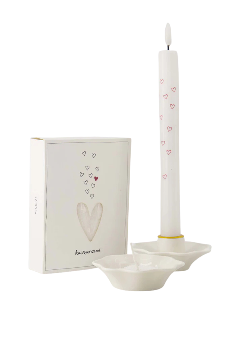 Zusss Zusss | Kandelaar keramiek schulp wit