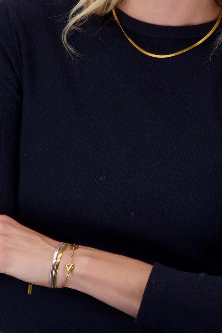 Zusss Zusss | Armband plat visgraat zilver