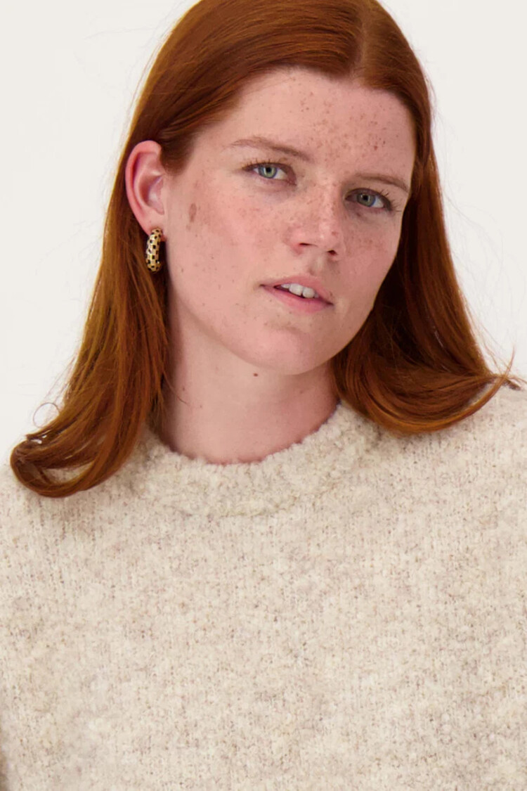 Zusss Zusss | Oorbellen blok patroon kit/mid brown