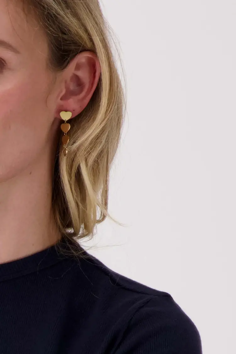 Zusss Zusss | Oorbellen 4 hartjes goud