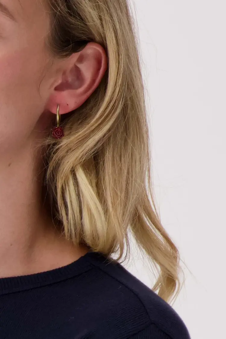 Zusss Zusss | Oorbellen met roosje goud