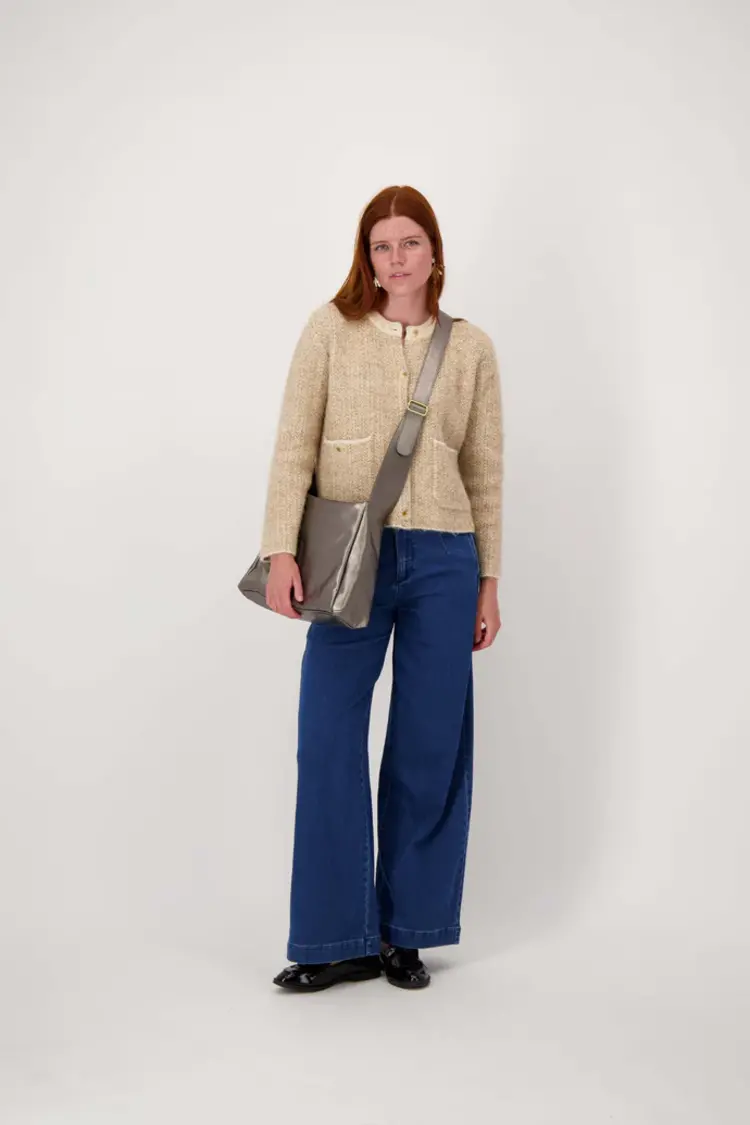 Zusss Zusss | Schoudertas met brede band metalic zilver