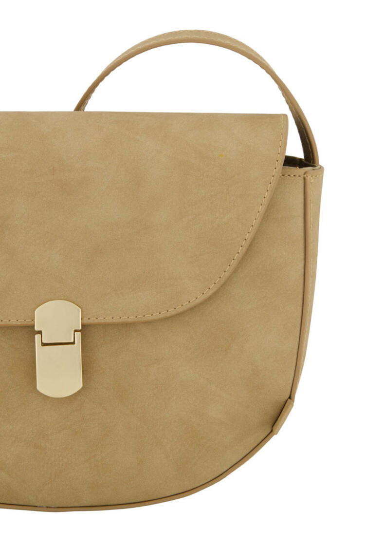 Zusss Zusss | Schoudertasje gouden sluiting taupe