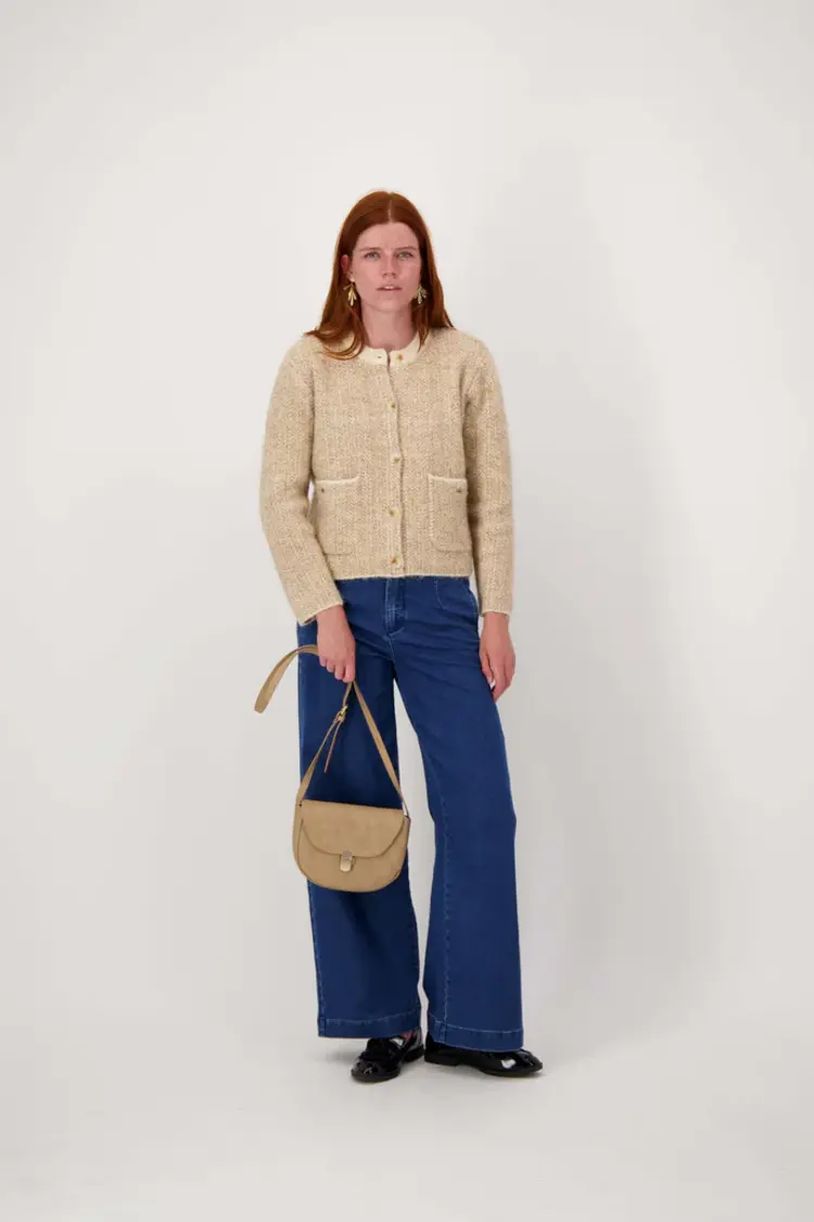 Zusss Zusss | Schoudertasje gouden sluiting taupe