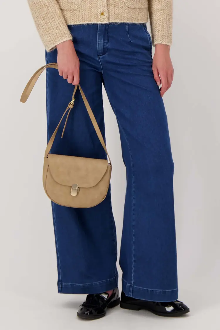 Zusss Zusss | Schoudertasje gouden sluiting taupe