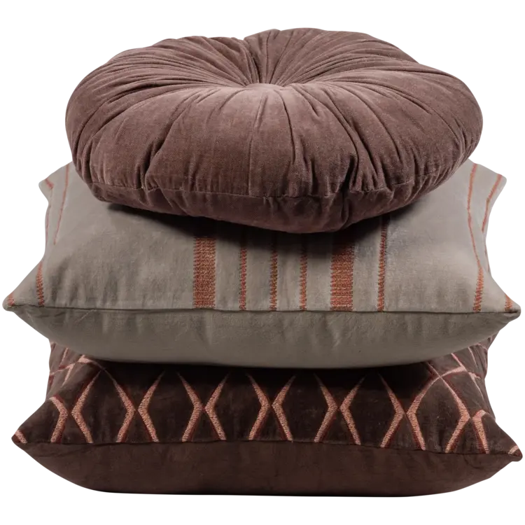 WOOOD Woood | Kussen Aziz bruin rond 36cm