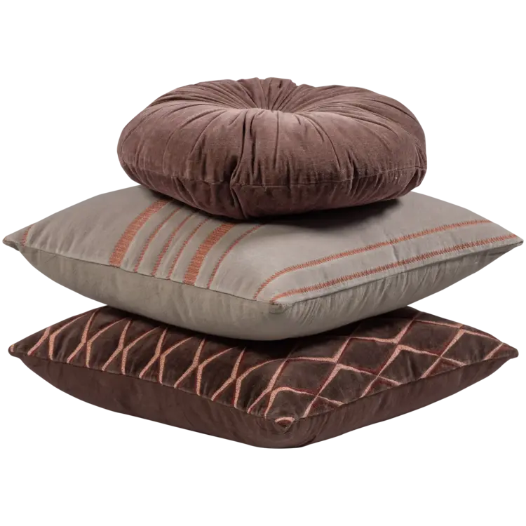 WOOOD Woood | Kussen Aziz bruin rond 36cm