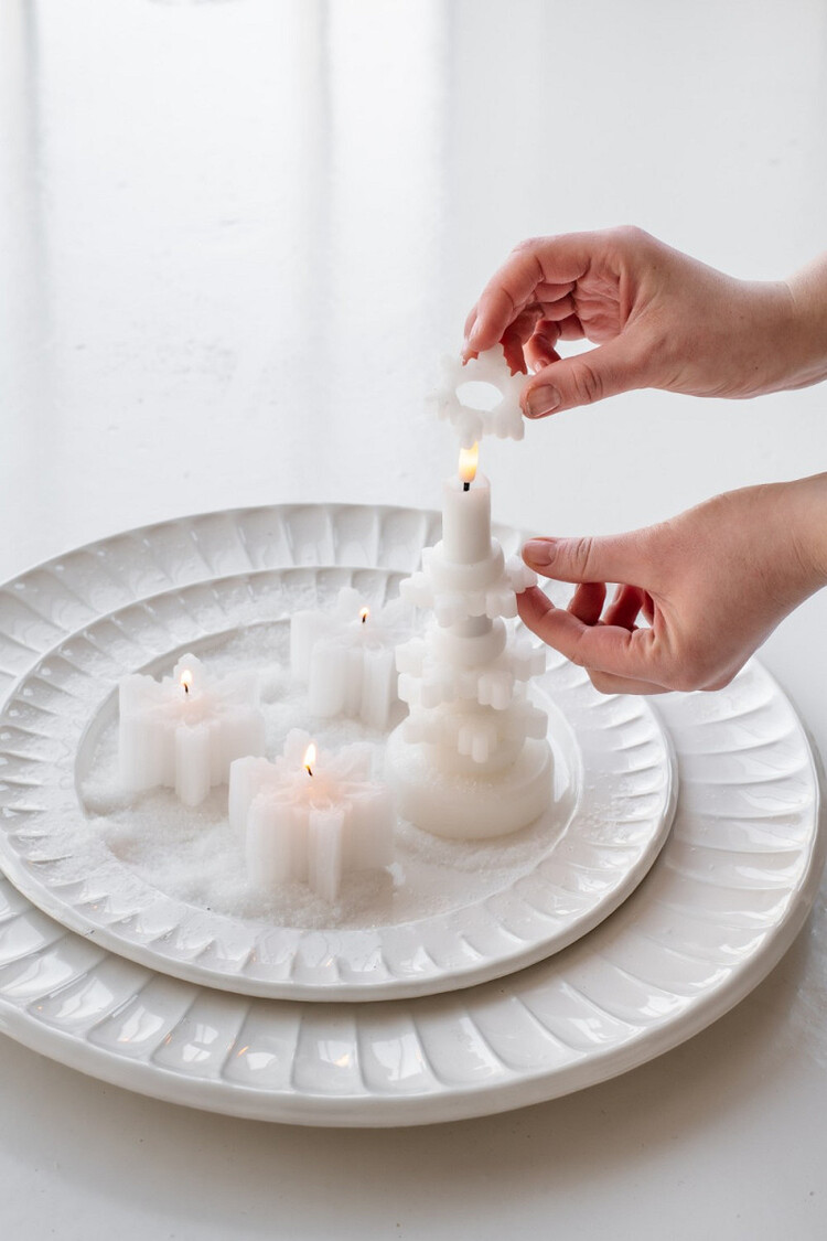 Home society Home Society | Kaars stapelbaar stars wit