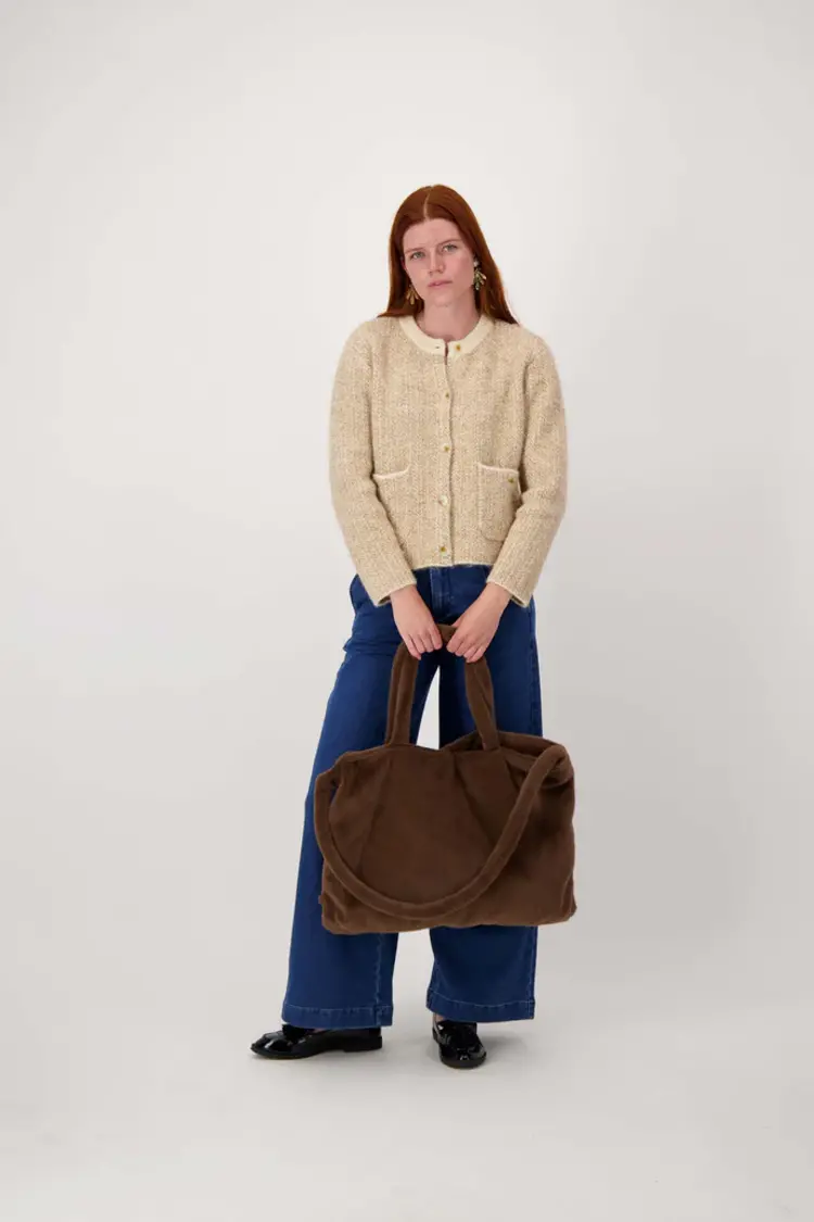 Zusss Zusss | Shopper faux fur chocoladebruin