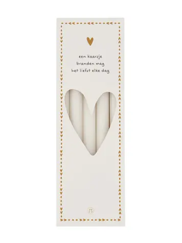 Zusss Zusss | Doosje met 10 smalle kaarsjes off white