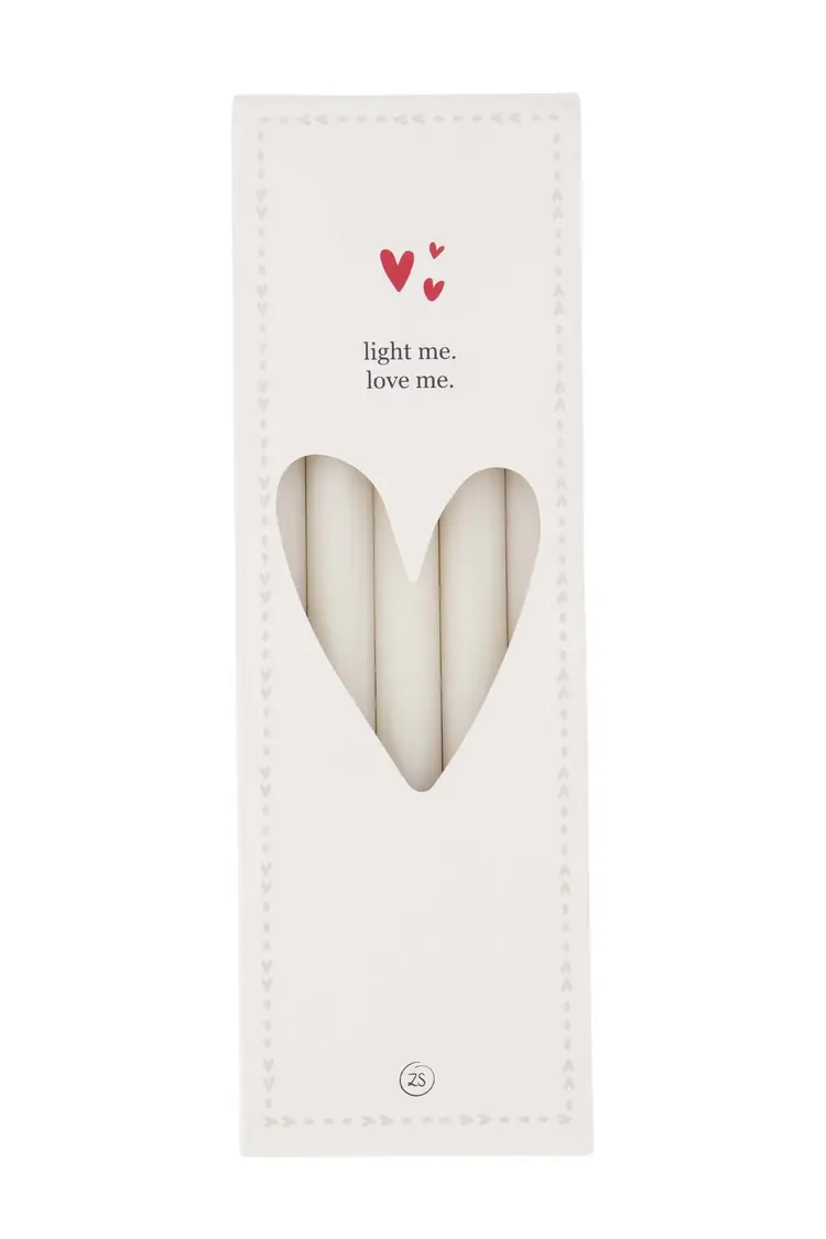 Zusss Zusss | Doosje met 10 smalle kaarsjes off white