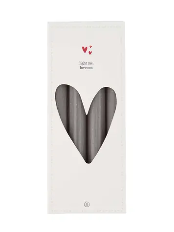 Zusss Zusss | Set van 4 rustieke kaarsen 20cm grijsgroen