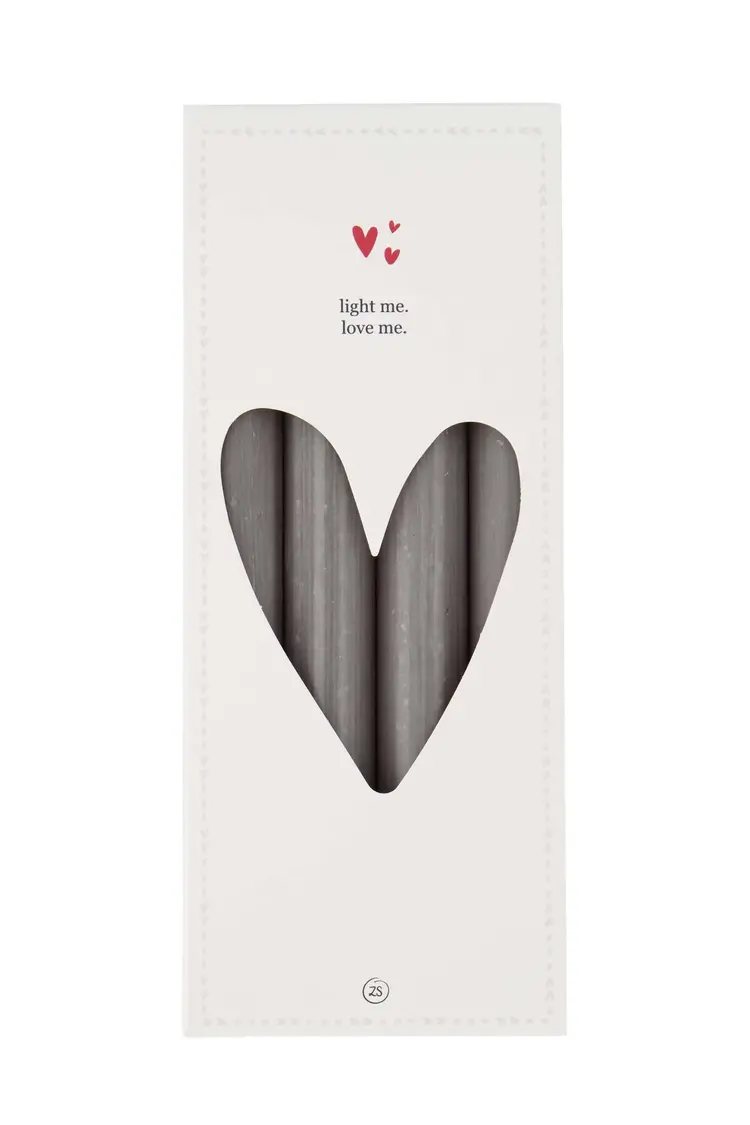 Zusss Zusss | Set van 4 rustieke kaarsen 20cm grijsgroen