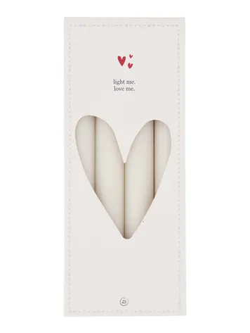 Zusss Zusss | Set van 4 rustieke kaarsen 20cm off white