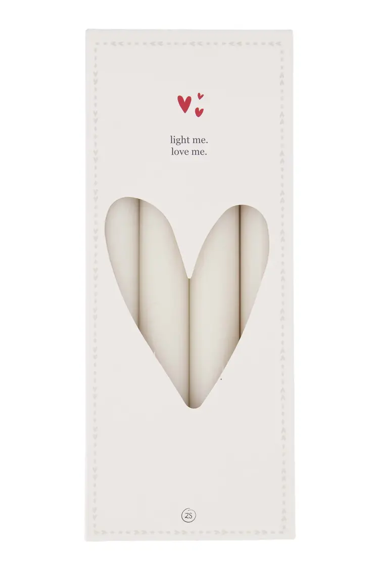 Zusss Zusss | Set van 4 rustieke kaarsen 20cm off white