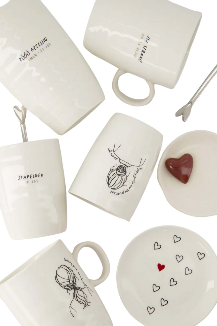 Zusss Zusss | Schaaltje hartje 3D wit/port