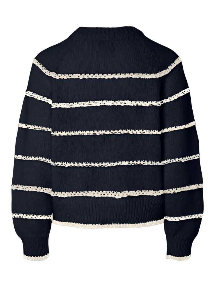 Pieces Pieces | Trui Nelia donker blauw met streep