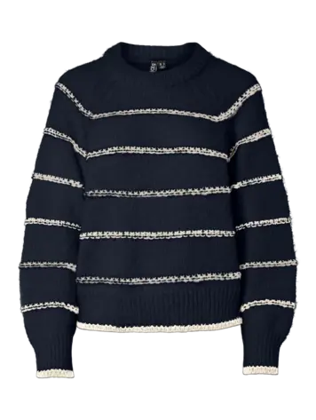 Pieces Pieces | Trui Nelia donker blauw met streep