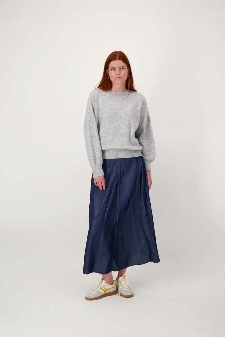 Zusss Zusss | Trui met hartje middengrijs