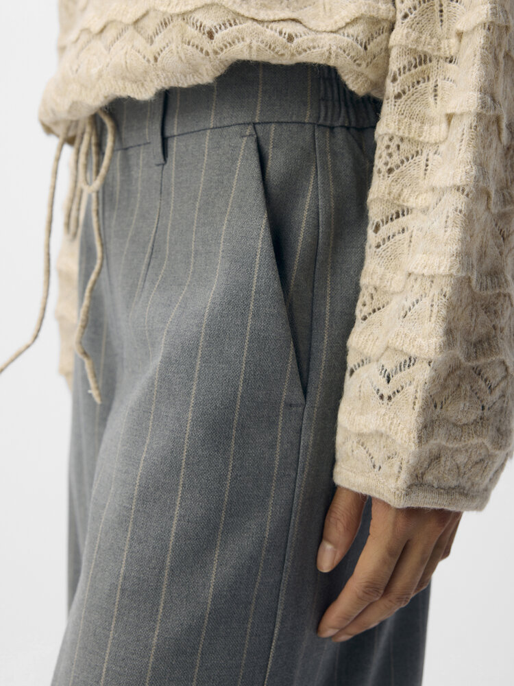 Object Object | Pantalon Lisa wide grijs met streep NOOS