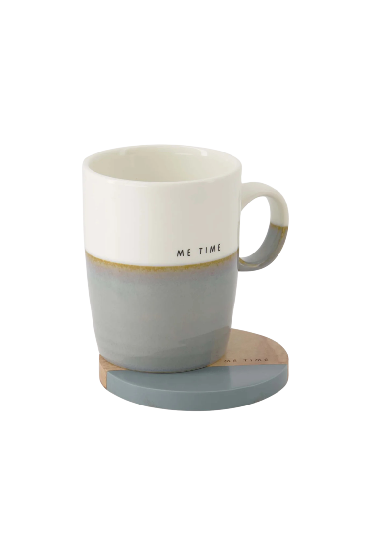 Zusss Zusss | Onderzetters me time grijsblauw set van 2