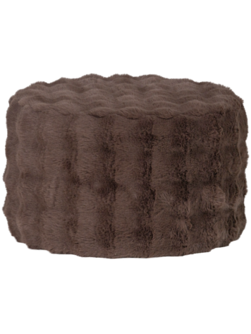 WOOOD Woood | Poef Olven laag fluffy bruin