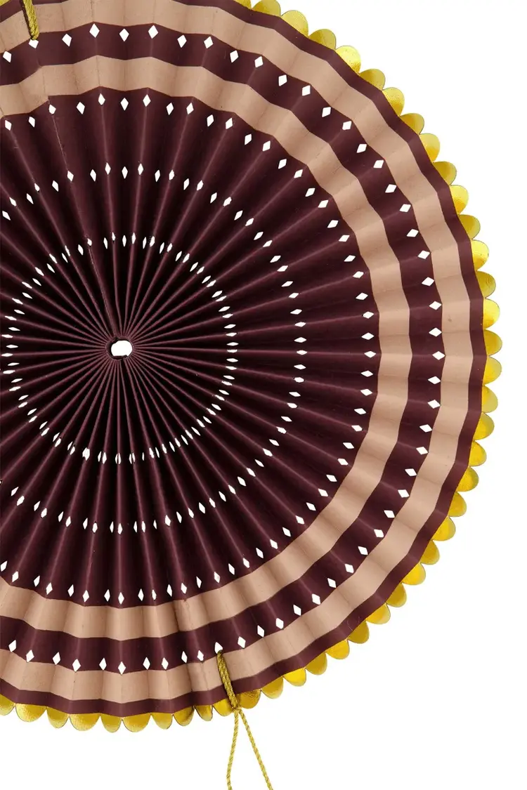 Zusss Zusss | Papieren waaier poederroze/roestbruin