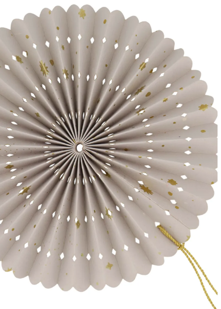 Zusss Zusss | Papieren waaier met sterren zand/zwart