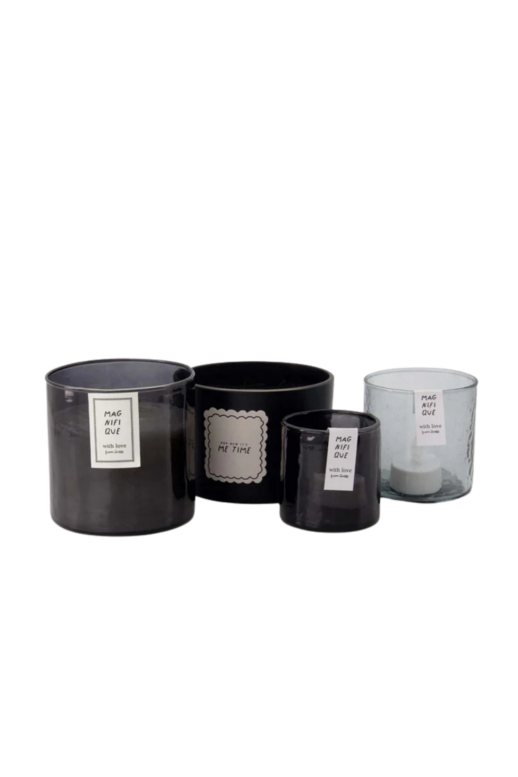 Zusss Zusss | Waxinelichthouder gehamerd antraciet