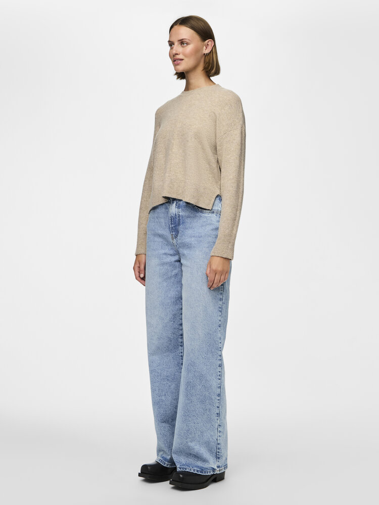 Pieces Pieces | Trui Malou taupe gray NOOS