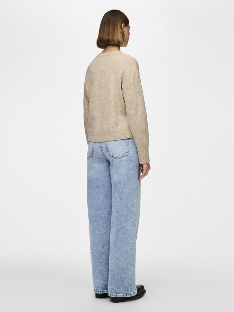 Pieces Pieces | Trui Malou taupe gray NOOS