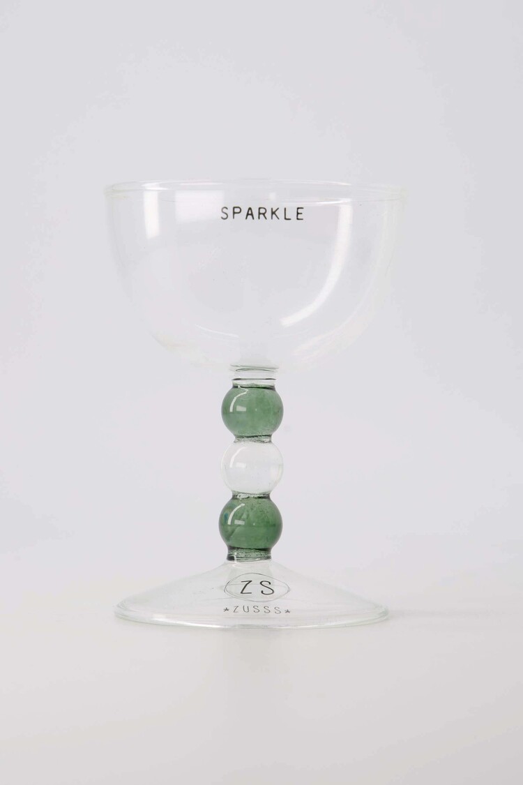 Zusss Zusss | Wijnglas sparkle groen