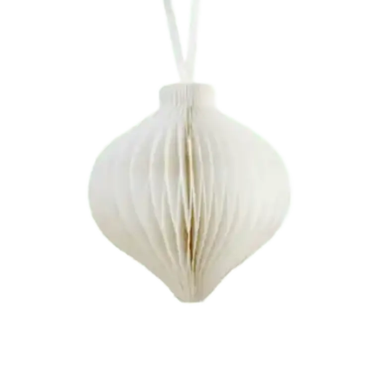 NoordLiving NoordLiving | Papieren drop ornament wit 9x8cm