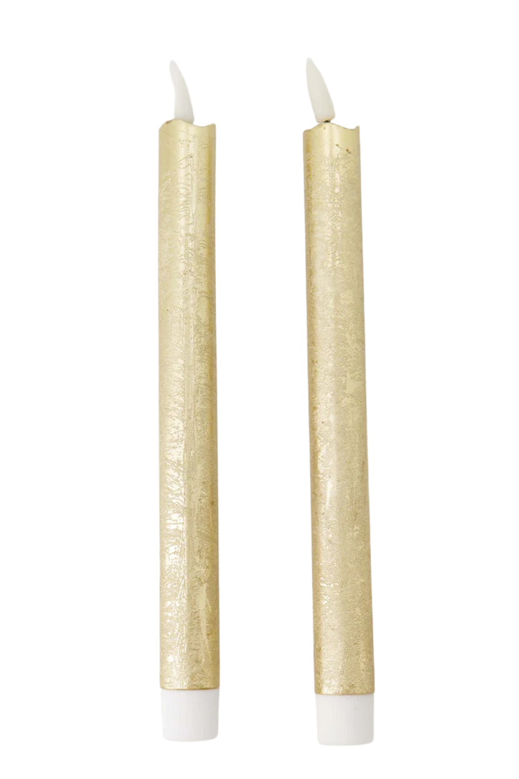 Zusss Zusss | Set van 2 ledkaarsen goud