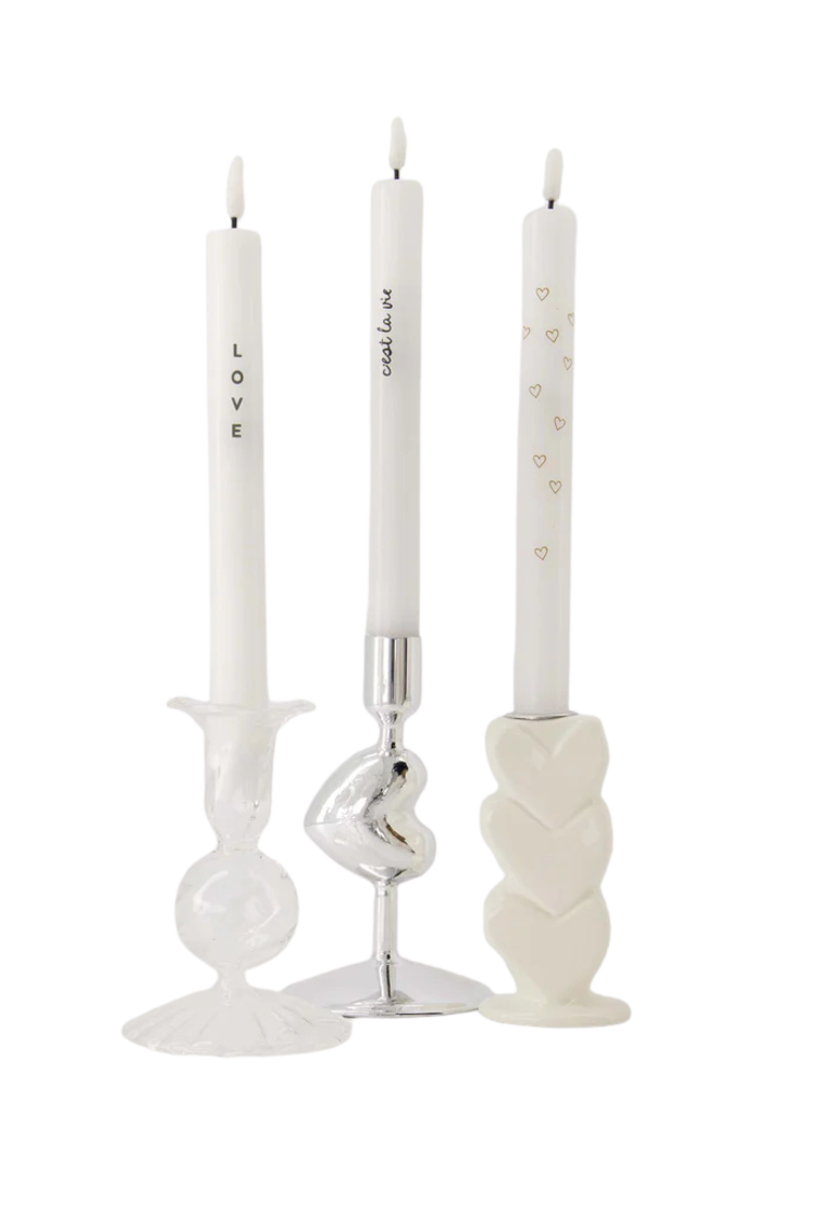 Zusss Zusss | Set van 2 ledkaarsen love wit/groen/rood