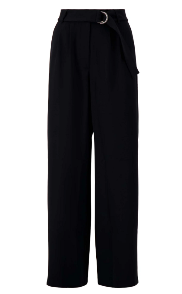 Zusss Zusss | Wijde broek met ceintuur zwart