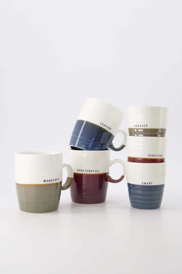 Zusss Zusss | Koffiemok sparkle wit/donkergroen