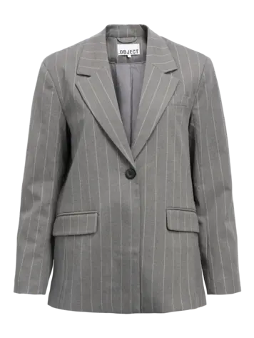 Object Object | Blazer met krijtstreep Lisa grijs NOOS