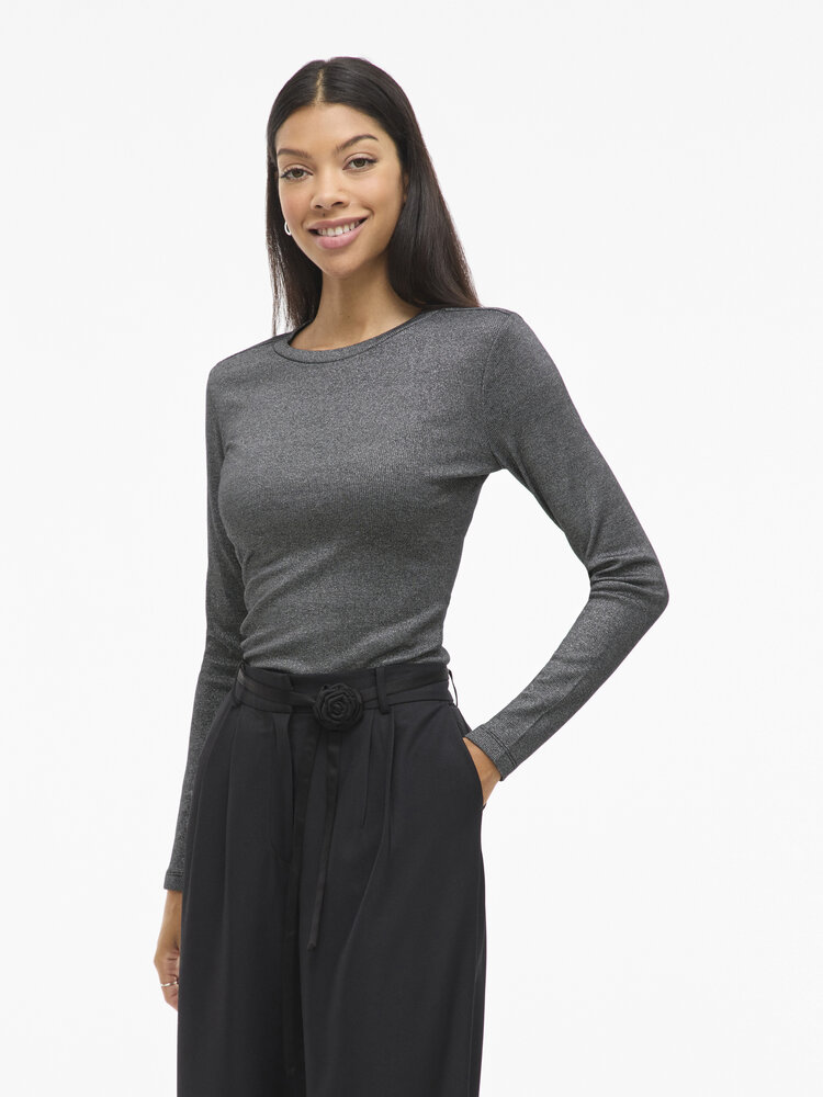 Vila Vila | Trui Catrea black beauty/silver