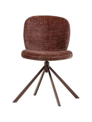 WOOOD Woood | Eetkamerstoel Femke chenille bruin