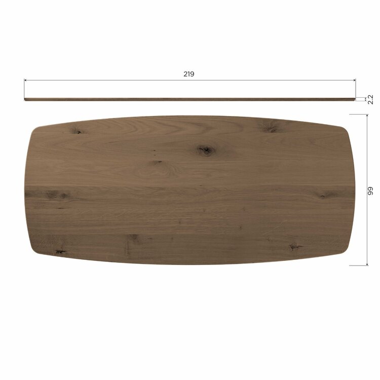 WOOOD Woood | Eettafel Tablo deens ovaal cashmere brown 220cm