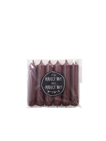 Rustik Lys Rustiklys | Korte dinerkaarsjes aubergine (6st)