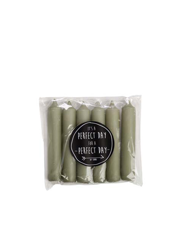 Rustik Lys Rustiklys | Korte dinerkaarsjes eucalyptus (6st)