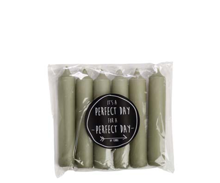 Rustik Lys Rustiklys | Korte dinerkaarsjes eucalyptus (6st)