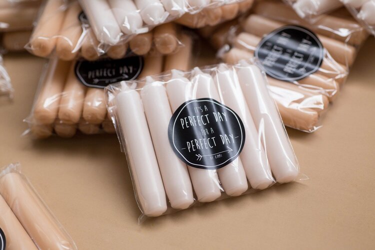 Rustik Lys Rustiklys | Korte dinerkaarsjes stone (6st)