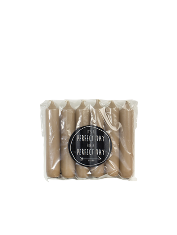 Rustik Lys Rustiklys | Korte dinerkaarsjes walnoot (6st)