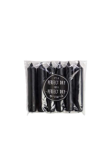 Rustik Lys Rustiklys | Korte dinerkaarsjes zwart (6st)