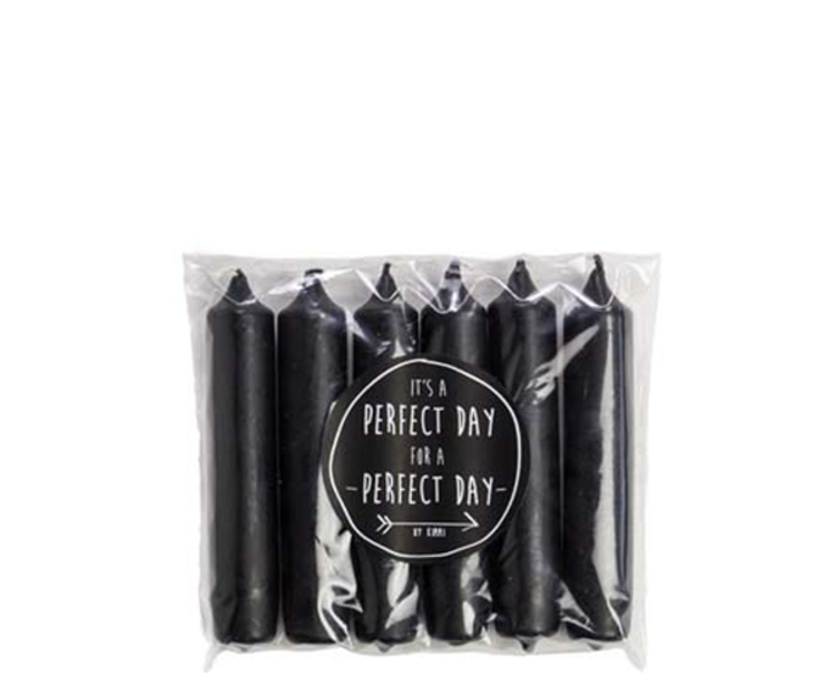 Rustik Lys Rustiklys | Korte dinerkaarsjes zwart (6st)