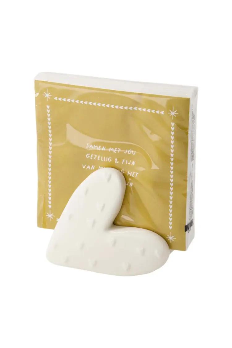 Zusss Zusss | Servethouder keramiek hartje wit