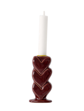 Zusss Zusss | Kandelaar keramiek hartjes rood